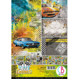Set de papier A4 Start your Engines 9f - Creative Pad Ciao Bella Papercrafting