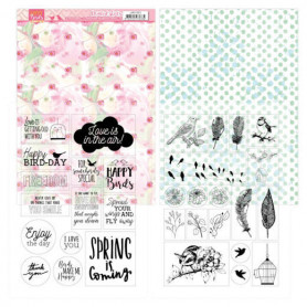 Set de papier & mica A4 Happy Birds 4f – Jeanine's Art
