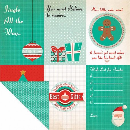 Papier 30x30 Nutmeg 1f – Collection Gingerbread Kaisercraft