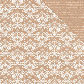 Papier 30x30 Kraft Damask 1f – Collection Back to Basics Kaisercraft