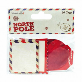 Chipboard Tags 16pc North Pole – Dovecraft