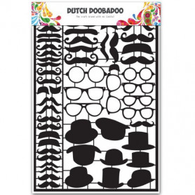 Embellissements papier A5 Black Moustaches – Dutch Paper Art - Dutch Doobadoo