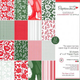 Set de papier 15x15 Cranberry & Apple (32f) – Capsule Docrafts Papermania