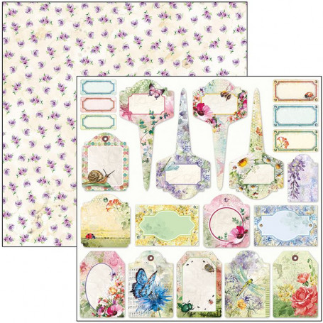 Papier 30x30 Tags - 1 feuille - Microcosmos - Ciao Bella Papercrafting