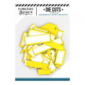Die-cuts Etiquettes n° 3 Jaune soleil 50pc - Florilèges Design