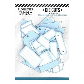 Die-cuts Etiquettes n° 6 Bleu ciel 50pc - Florilèges Design
