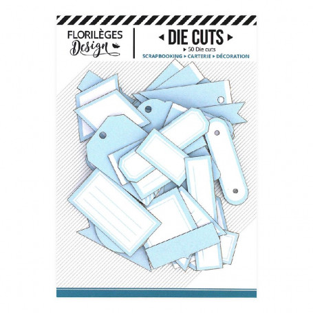 Die-cuts Etiquettes n° 6 Bleu ciel 50pc - Florilèges Design