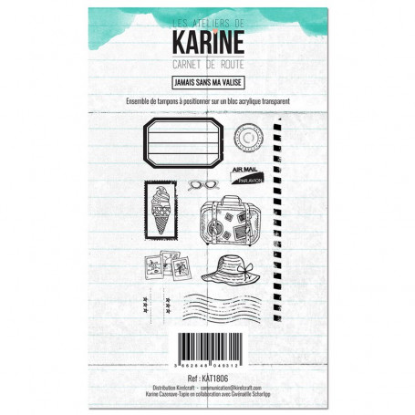 Tampons Jamais sans ma valise - Carnet de route - Les ateliers de Karine