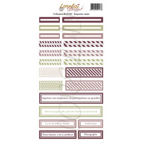 Planche d'étiquettes à découper Rayées - Bloom - Lorelaï Design