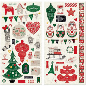Chipboards Merry & Bright 59pc - Bo Bunny