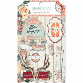 Layered Chipboards Bella Rosa 6pc - Bo Bunny