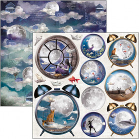 Papier 30x30 Alarm Clock - 1 feuille - Moon & Me - Ciao Bella Papercrafting