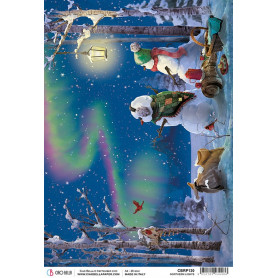 Papier de riz A4 Northern Lights - 1 feuille - Northern Lights - Ciao Bella Papercrafting