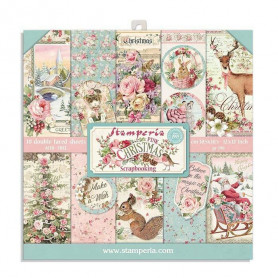 Set de papier 20x20 Pink Christmas 10 feuilles - Stamperia