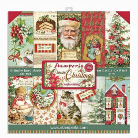Set de papier 30x30 Classic Christmas 10 feuilles - Stamperia