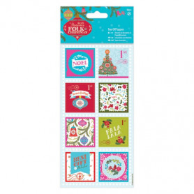 Tear Off Toppers Linen (16pcs) - Folk Christmas - Docrafts