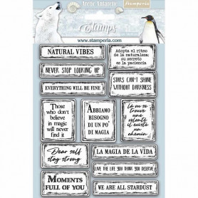 Tampons Cling Quotes 13 pc - Arctic Antarctic - Stamperia