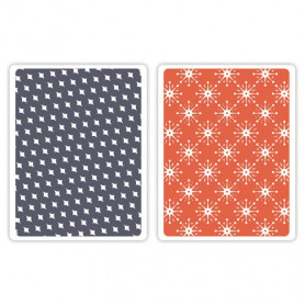 Classeurs de gaufrage A6 Yuletide Boulevard Set 2 pc - Sizzix Textured Impressions Embossing Folders