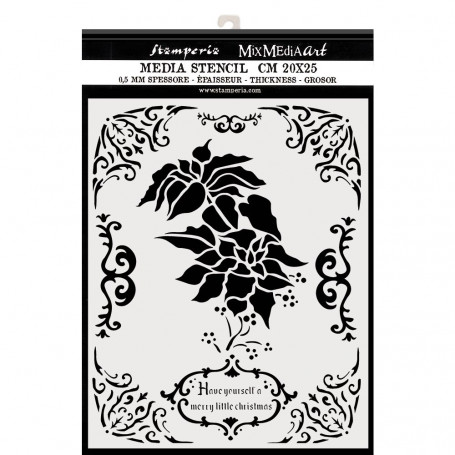 Pochoir Poinsettia 20x25cm - Stamperia Thick Stencil