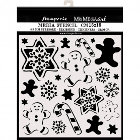 Pochoir Gingerbread 18x18cm - Stamperia Thick Stencil