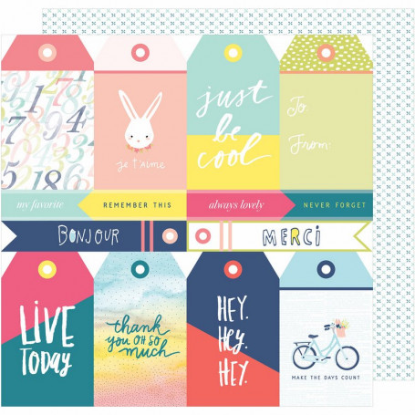 Papier 30x30 Tag You're it - C'est à toi 1f - Lovely Day - American Crafts
