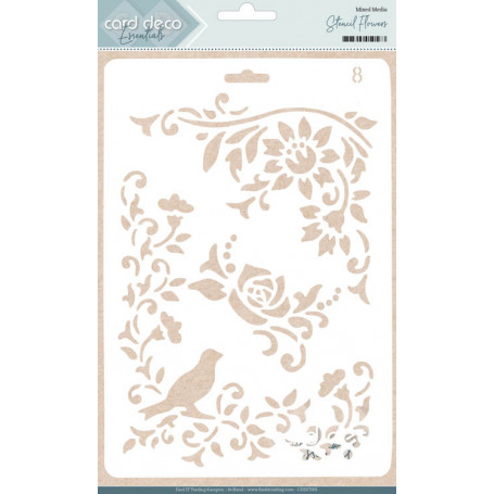 Pochoir Fleurs – Card Deco Essentials Flowers Stencil