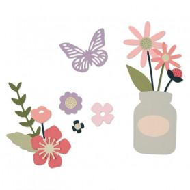 Dies Fleurs du jardin 17pc - Sizzix Thinlits Garden Florals