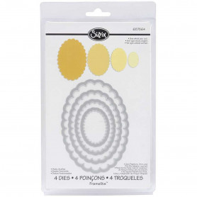 Dies set de 4 ovales dentelés - Sizzix Framelits