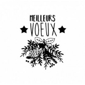 Tampon bois Meilleurs Voeux branchage - Aladine