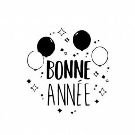 Tampon bois Bonne Année Ballons - Aladine