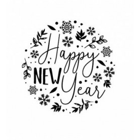 Tampon bois Happy New Year - Aladine