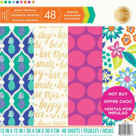 Set de papier 30x30 Boho Tropical 48f - Craft Smith