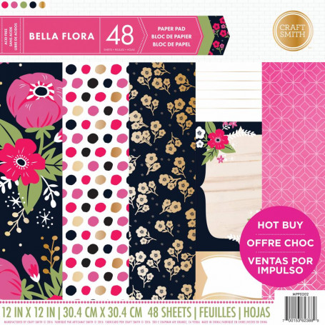 Set de papier 30x30 Bella Flora 48f - Craft Smith
