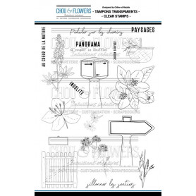 Tampons Sur les Chemins - Signature Carte Postale - Chou and Flowers