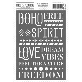Pochoir Boho Spirit de la collection Couleur Bohème de Chou and Flowers