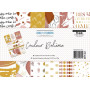 Set de papier A4 de la collection couleur Bohème de Chou and Flowers. 6 feuilles et 1 planche d'étiquettes à découper