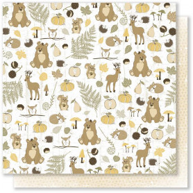 Papier 30x30 Sous-Bois 2 1feuille - Mes Ptits Ciseaux