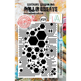 Tampon 374 Reverse Hexagons - AALL and Create Clear stamps