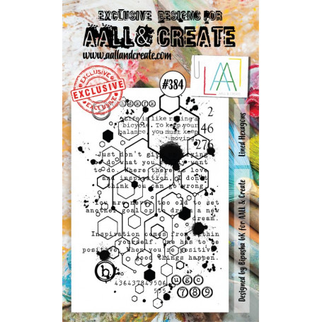 Tampon 384 Lined Hexagons - AALL and Create Clear stamps