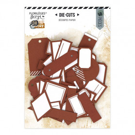 Die-cuts Etiquettes n° 20 Terracotta 50pc - Florilèges Design