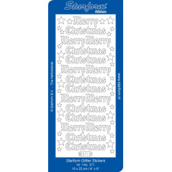 Autocollant Merry Christmas Glitter Doré/Argenté Starform 371