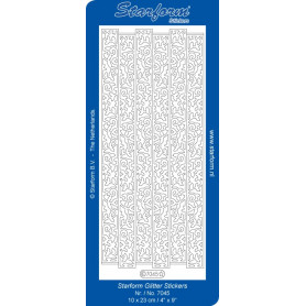 Autocollant Bordures de Noël Glitter Turquoise/Silver Starform 7045