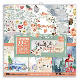Set de papier 30x30 Gratitude 22 feuilles - Stamperia