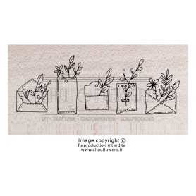 Tampon bois Enveloppes fleuries - Esprit Cottage - Chou and Flowers