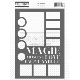 Pochoir Moodboard Magie A5 - Esprit Cottage - Chou and Flowers