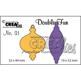 Dies Double Fun no. 31 Christmas ornament A + B solid small - Crealies