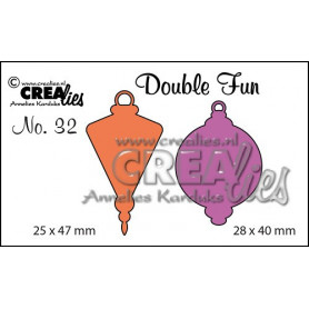 Dies Double Fun no. 32 Christmas ornament C + D solid small - Crealies