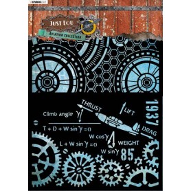 Set de 2 Pochoirs Aviation Collection nr 12 – Just Lou - Studio Light Mask Stencil