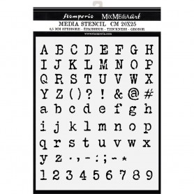 Pochoir Alphabet and Numbers 20x25cm - Stamperia Thick Stencil Calligraphy