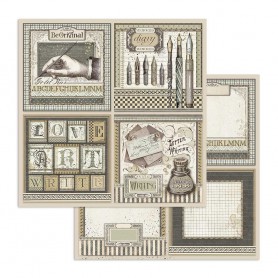 Papier 30x30 Calligraphy cards 1f - Calligraphy - Stamperia